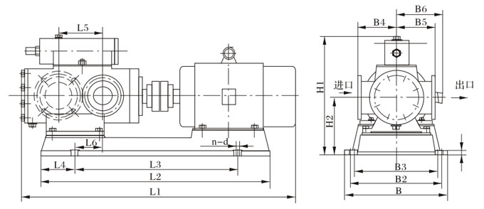 3G45&times;4-100&times;2外形及安裝尺寸